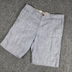 Tommy Bahama Harbor Herringbone Linen Shorts Mens M Blue Stripe Drawstring‎